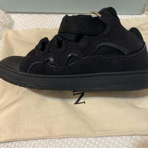 Lavin black glitter leather sneakers